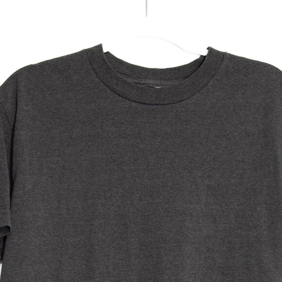 Charcoal Gray Crewneck Short Sleeve T-Shirt S Unisex Cotton Blend M - Picture 5 of 10